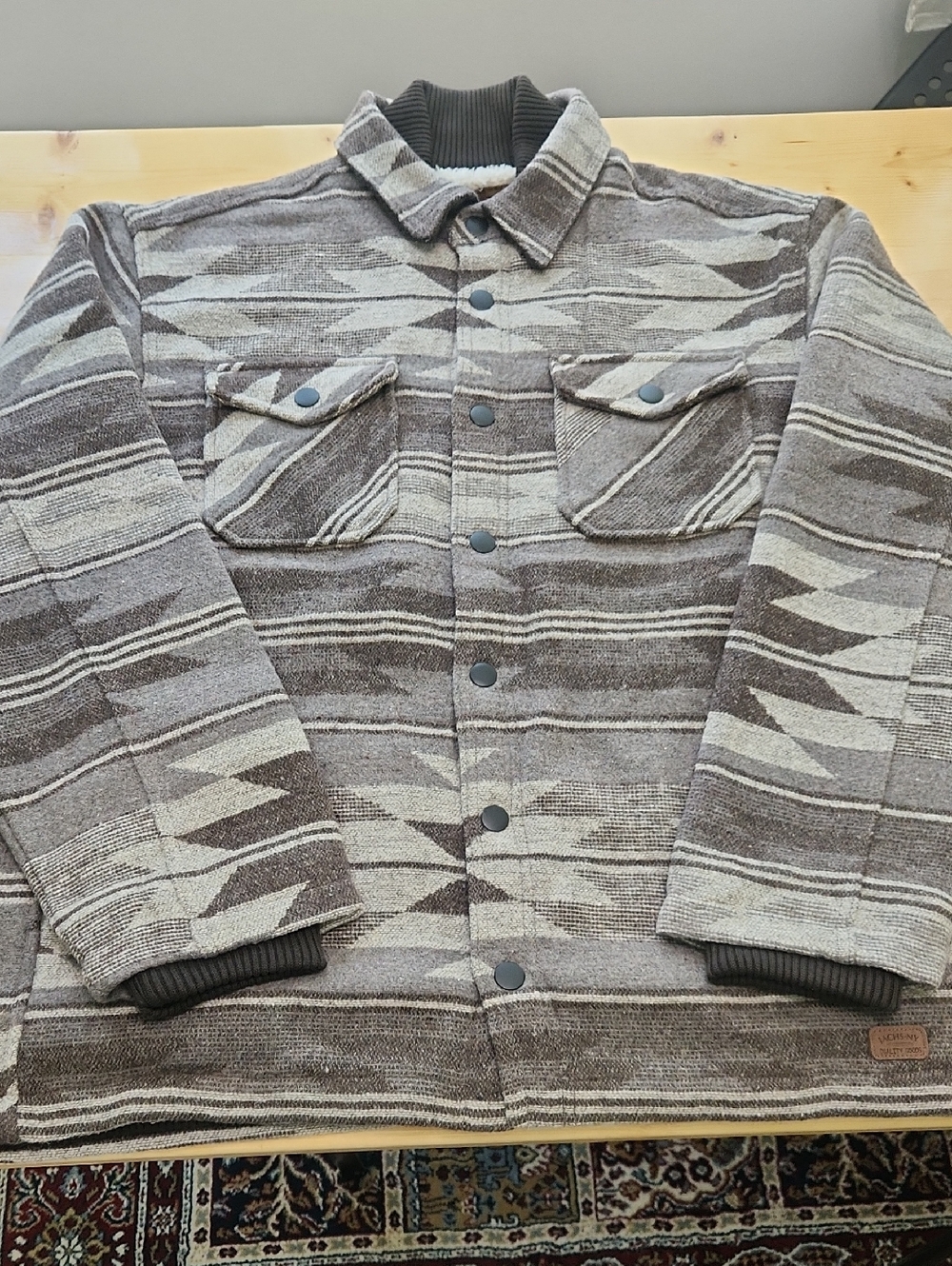 Jachs New York Aztec Shirt Jacket XL Wool Blend Sherpa Lined Shaket - Picture 5 of 17